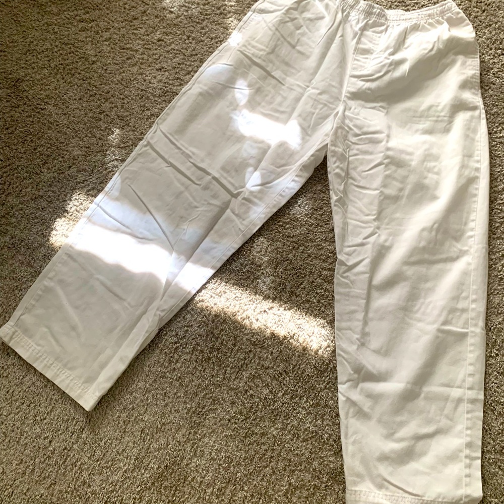 White scrub pants